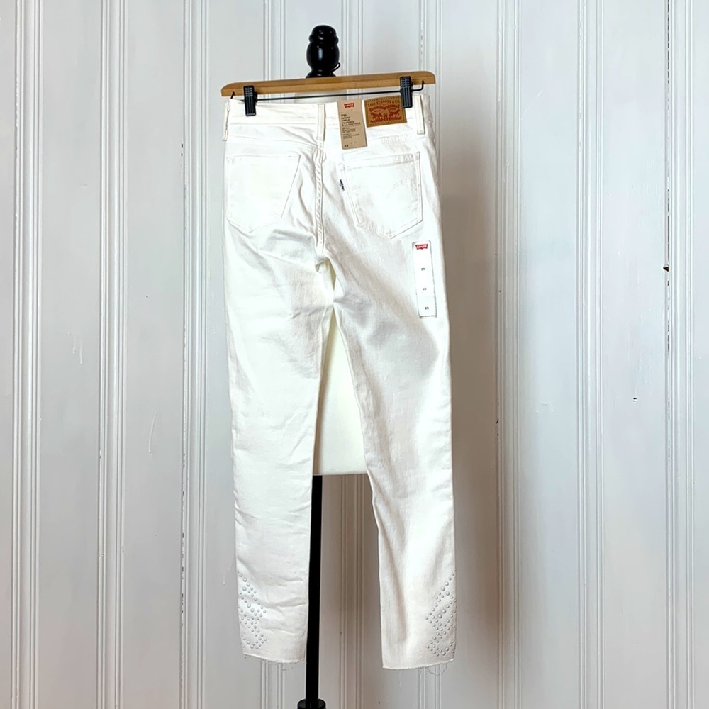 NWT LEVI’S 711 white jeans with studs 8.2 - Picture 3 of 7